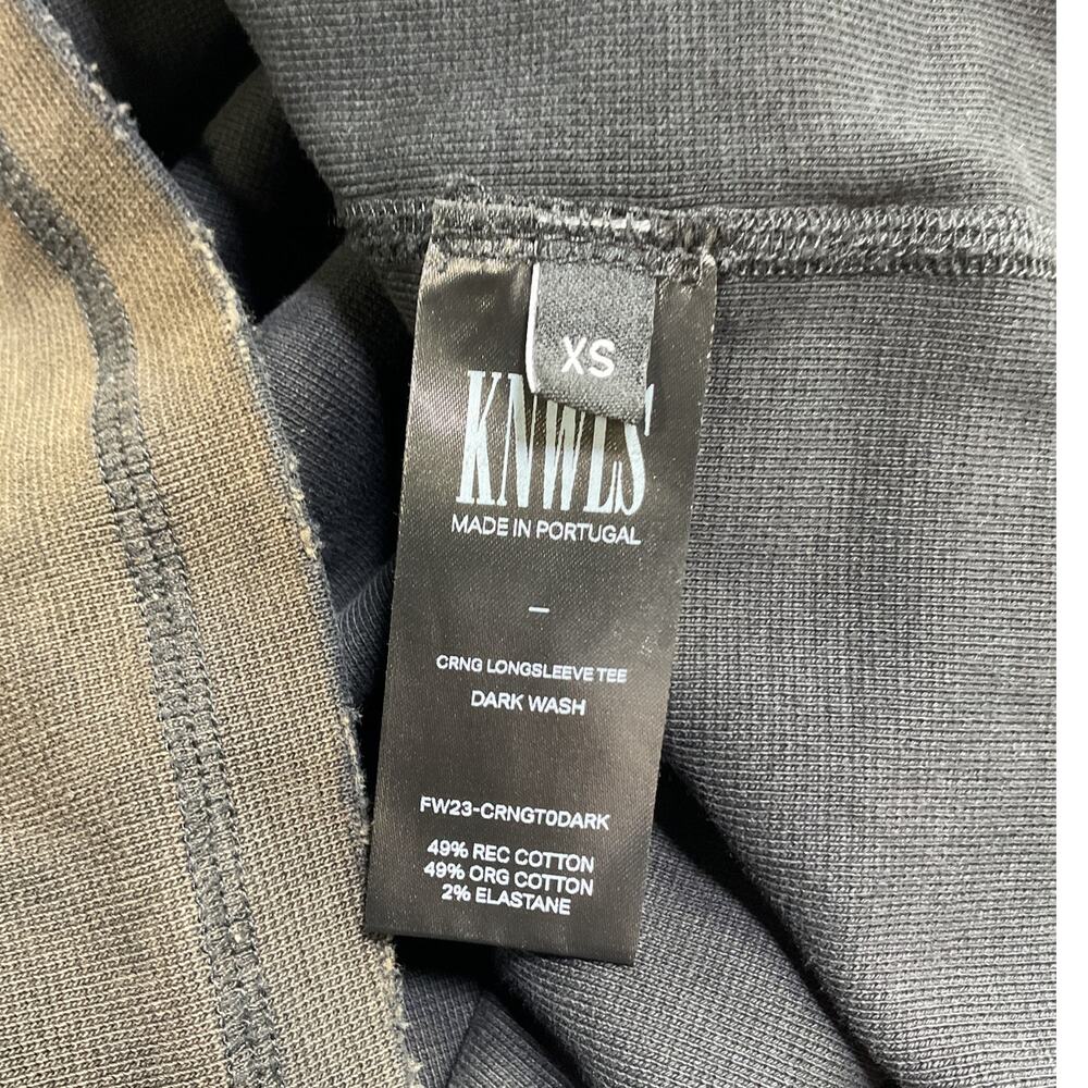 Knwls Oversized Black Dark Wash Long Sleeve T Shirt Size XS - Picture 4 of 5